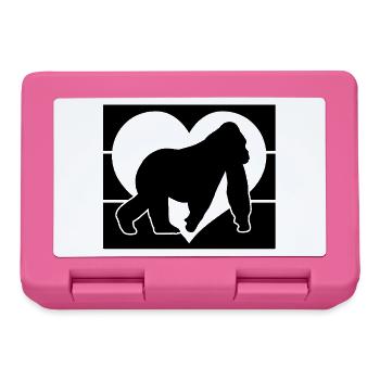 Monkey Heart Silhouette - Lunchbox - pink - Front