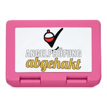 Angler Geschenk nach bestandener Angelprüfung - Brotdose - Pink - Vorne