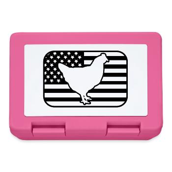 Huhn USA Flagge - Brotdose - Pink - Vorne