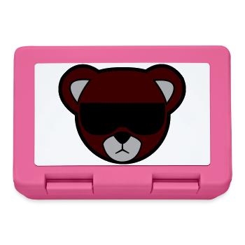 Rotbrauner Bär mit Sonnenbrille - Brotdose - Pink - Vorne