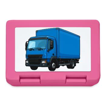 Blauer LKW Kraftvoller Transporter - Brotdose - Pink - Vorne