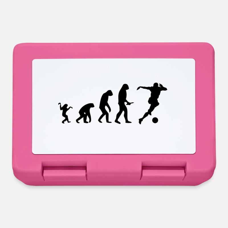 Evolution de l'homme au footballeur - Boîte à goûter - rose