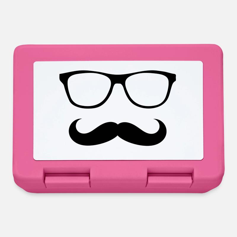 glasses and mustache - Lunchbox - pink