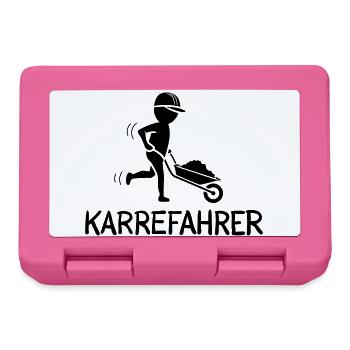 Bauarbeiter mit Schubkarre – KARREFAHRER - Brotdose - Pink - Vorne