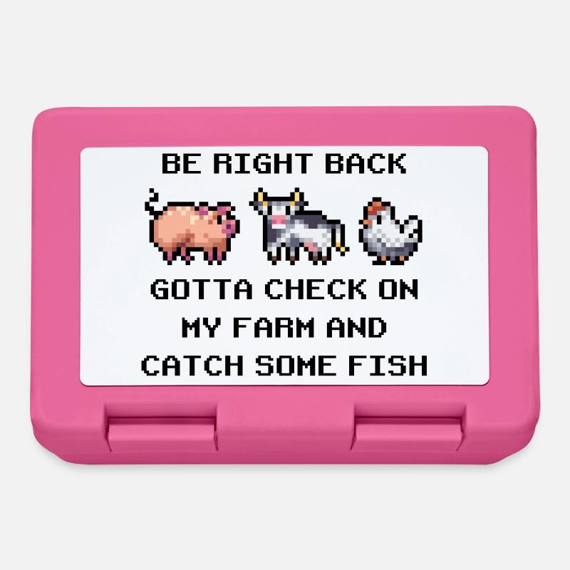 Pixel Farm – Retro Bauernhof-Tiere - Brotdose - Pink