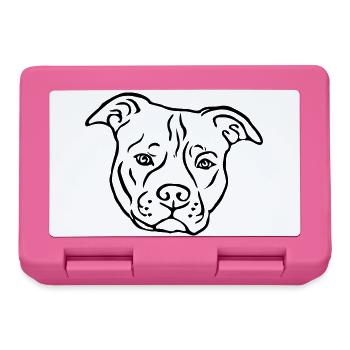 Tête de Satffordshire terrier américain - Boîte à goûter - rose - Devant