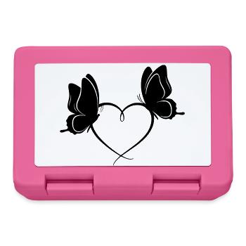 Cœur des papillons – Design amour & liberté - Boîte à goûter - rose - Devant