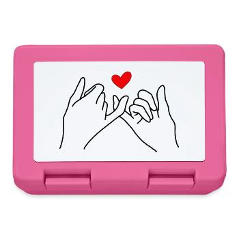 Pinky Promise Love Hands with Heart Symbol - Brotdose - Pink - Vorne