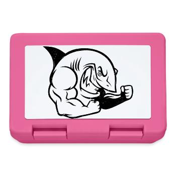 Muskulöser Hai Bodybuilder Workout Silhouette - Brotdose - Pink - Vorne