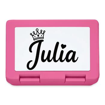 Juliette Nom Couronne Calligraphie personnalisée - Boîte à goûter - rose - Devant