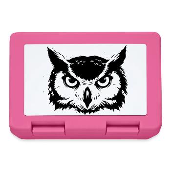 Eulen Kopf Uhu Silhouette - Brotdose - Pink - Vorne