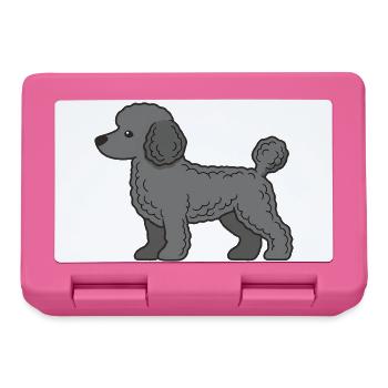 Silhouette de Caniche Gris - Boîte à goûter - rose - Devant
