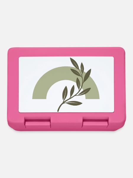 Olivenbogen und minimalistischer Zweig - Brotdose - Pink