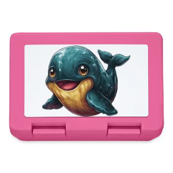 Kuschelfreund Wal Cartoon - Brotdose - Pink - Vorne