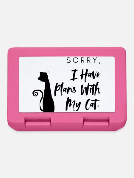 Entschuldigung, ich habe Pläne mit meiner Katze - Brotdose - Pink
