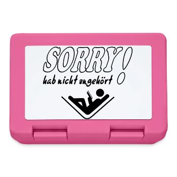 Sorry Hab nicht zugehört Frau Sprüche Frech Lustig - Brotdose - Pink - Vorne