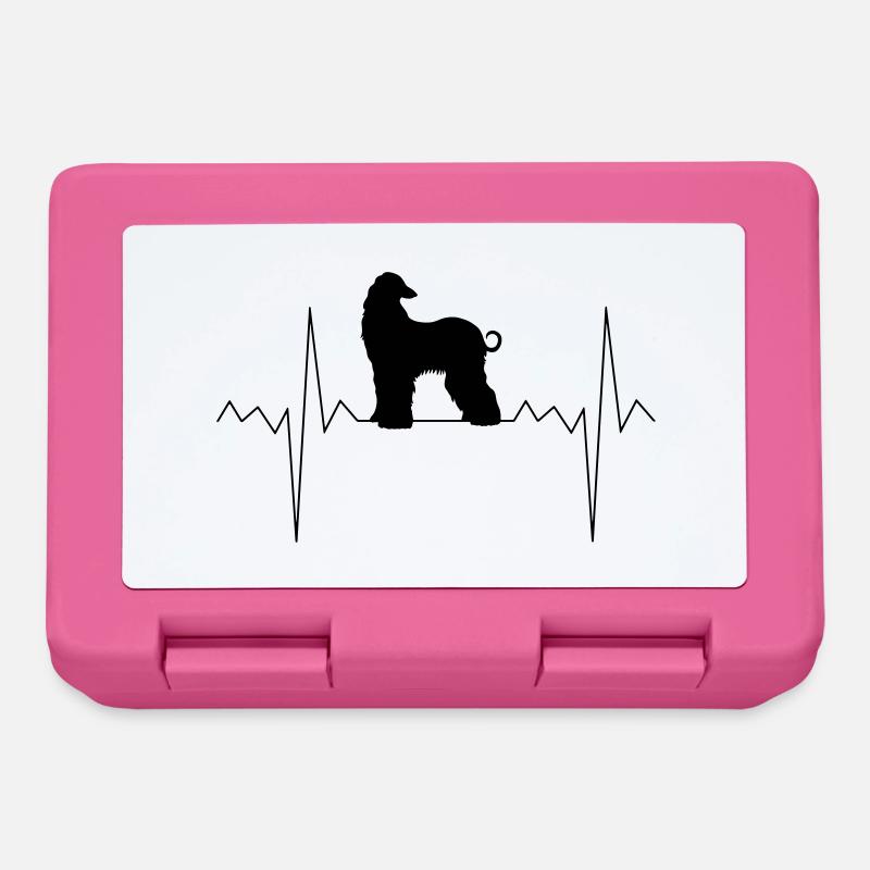 Herzfrequenz Herzschlag Afghane Windhund Geschenk - Brotdose - Pink