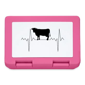 Rythme cardiaque vache vaches Cadeau - Boîte à goûter - rose - Devant