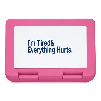 Relatable Fatigue Quote in Deep Blue - Lunchbox - pink - Front