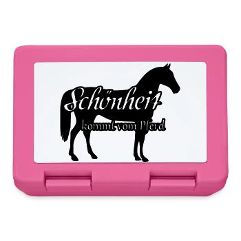 Schönheit und Pferd Geschenk Reiter Reiten Spruch - Brotdose - Pink - Vorne