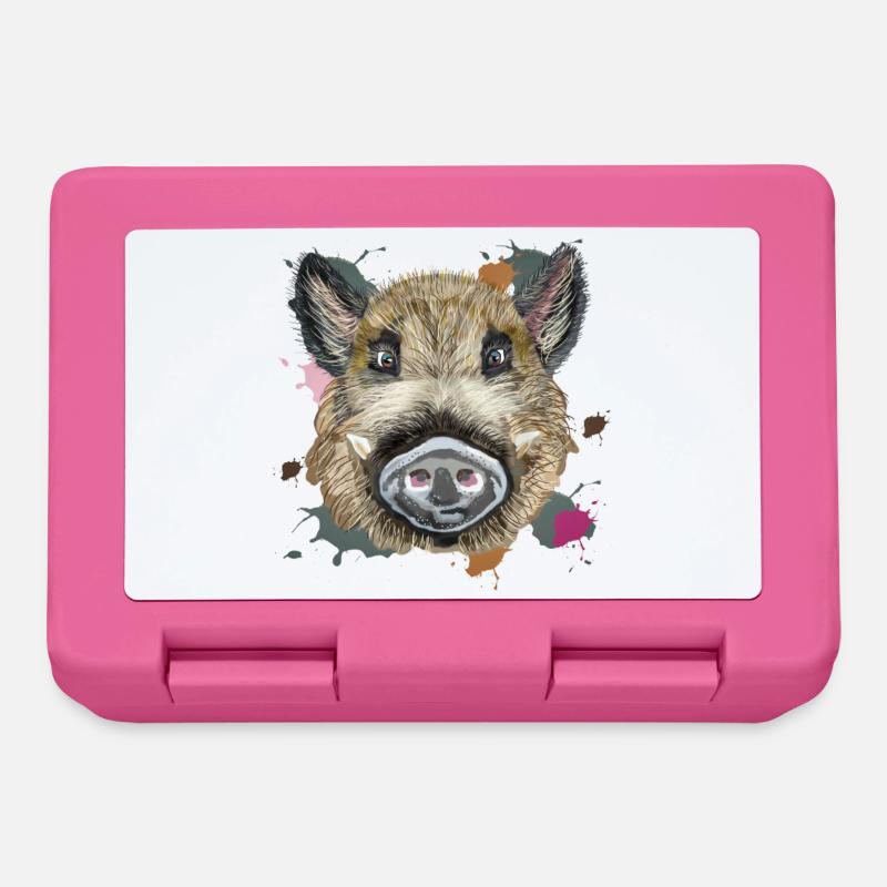 Kopf wilde Illustration - Brotdose - Pink