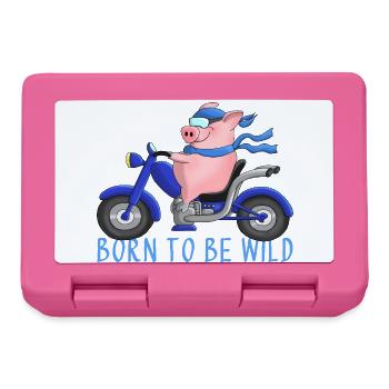 Ulkiger Motorradfahrer - Brotdose - Pink - Vorne