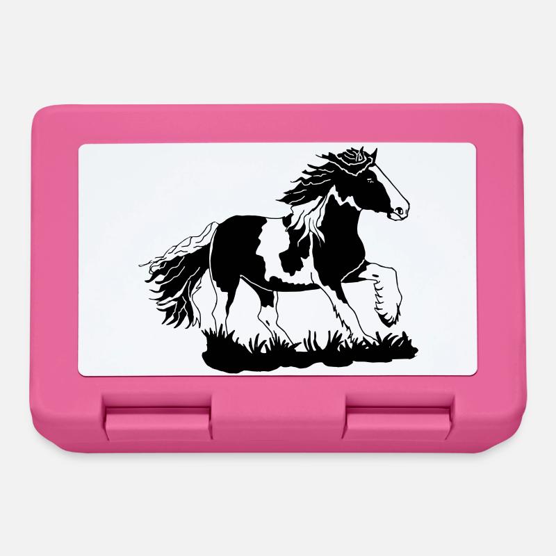Noble Tinker galopant des chevaux équestres - Boîte à goûter - rose
