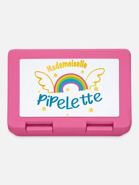 Mademoiselle pipelette - Boîte à goûter - rose