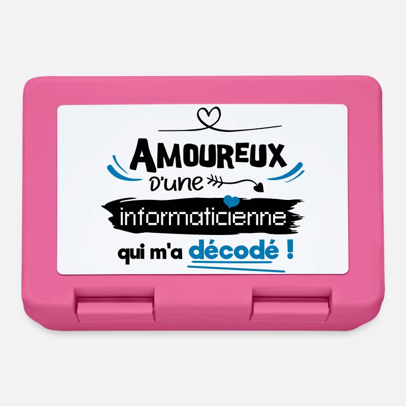 Amoureux d'une informaticienne ! humour geek - Boîte à goûter - rose