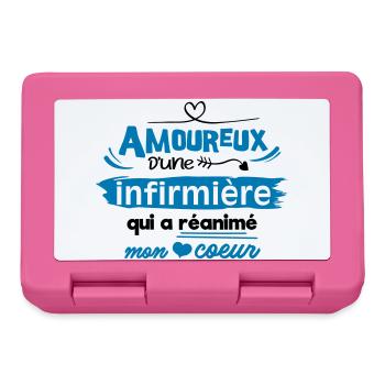 Amoureux d'une infirmière ! humour - Boîte à goûter - rose - Devant
