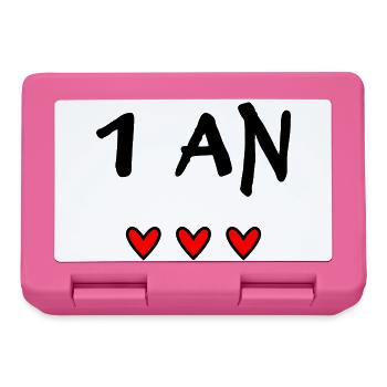 1. 1 Jahr. 1. JAHRESTAG. 1-JÄHRIGES JUBILÄUM. ANNI - Brotdose - Pink - Vorne