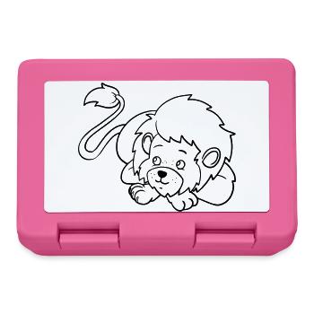 Lion Kawaii coloring page hand-illustrated - Lunchbox - pink - Front