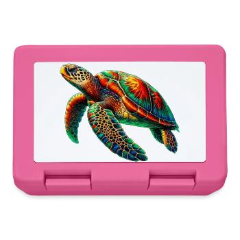 Tortue marine - Boîte à goûter - rose - Devant