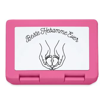 Beste Hebamme Ever - personalisierbares Design - Brotdose - Pink - Vorne