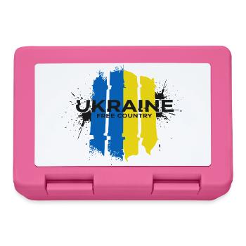 Ukraine Free Country Flag Art - Lunchbox - pink - Front