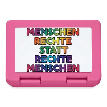 Cooles Regenbogen Motiv gegen Rechts & Fans - Brotdose - Pink - Vorne