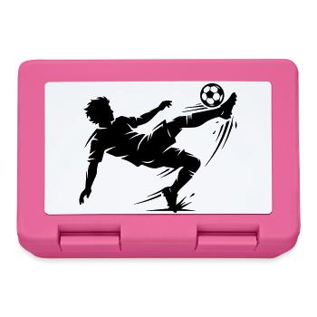 Fallrückzieher Fussball Silhouette - Brotdose - Pink - Vorne