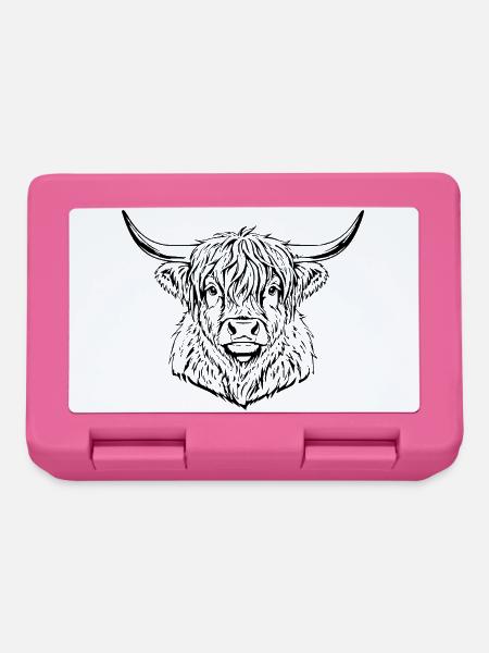 schottisches Hochlandrind highland cattle cow - Brotdose - Pink