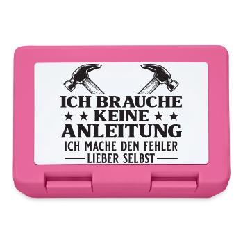 Handwerker braucht keine Anleitung - Brotdose - Pink - Vorne