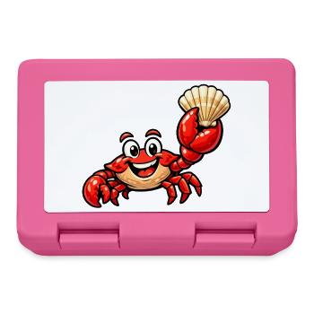 Krebs mit Muschel - Brotdose - Pink - Vorne
