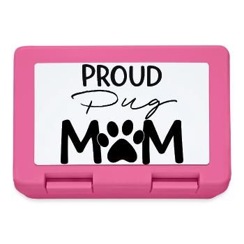 Stolze Puggy Mutter, Mops - Brotdose - Pink - Vorne