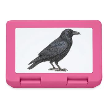 Great European Raven Black Grafik in Grau - Brotdose - Pink - Vorne