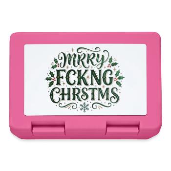 Merry Chrstms – frecher Weihnachtsspruch - Brotdose - Pink - Vorne