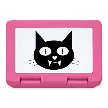 Halloween vampire cat with canines - Lunchbox - pink - Front