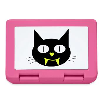 Halloween vampire cat with canines - Lunchbox - pink - Front