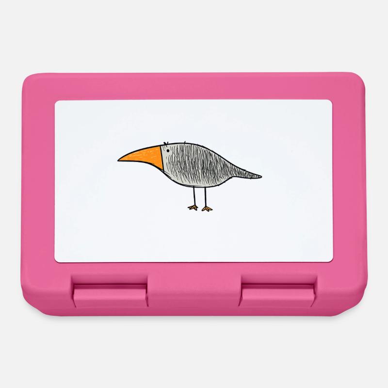 Vogel mit orangem Schnabel - Brotdose - Pink