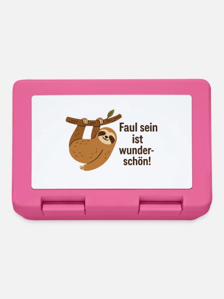 Faul sein ist wunderschön Faultier - Brotdose - Pink