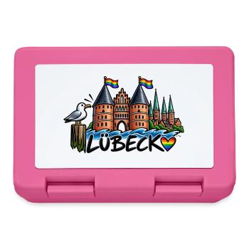 Lübeck Regenbogen Holstentor - Brotdose - Pink - Vorne