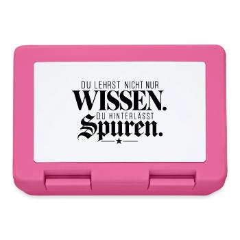 Lehrer Wissen bleibt Geschenk für Lehrer Pädagoge - Brotdose - Pink - Vorne