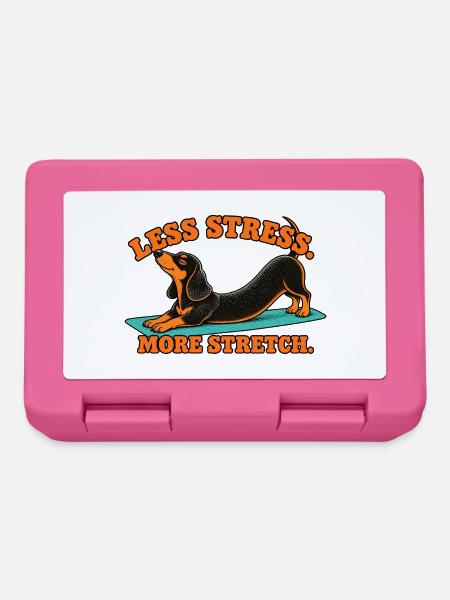 Weniger Stress Mehr Dehnen Dackel-Yoga - Brotdose - Pink